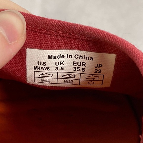 Soft Science Shoes Womens Sz 6 Red/White Cotton Canvas Drift Slip On‎ Cushioned - Picture 7 of 8